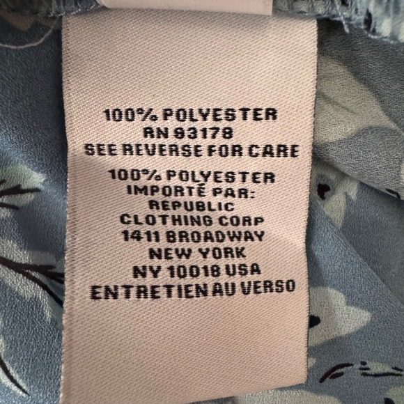 Carmen Marc Valvo Blue Floral Blouse | Size XL Sleeveless Lightweight Top Career - Picture 4 of 8